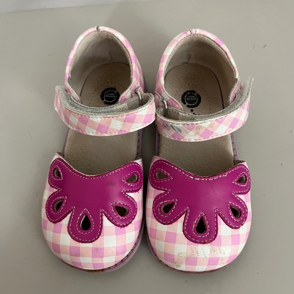 Livie & Luca Matilda Jane‎ Pack A Picnic 10M Pink Gingham Scalloped Flower Shoes